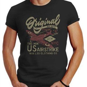 Mens US Airforce Army Spitfire Airplane Vintage Retro T-Shirt
